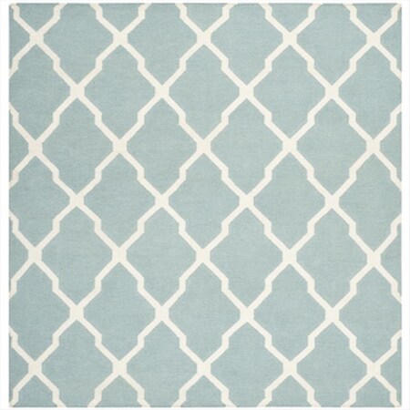 Safavieh 6 x 6 ft. Square- Contemporary Dhurries Light Blue And Ivory Flatweave Rug DHU634C-6SQ